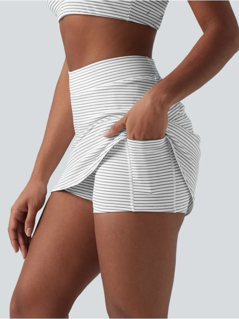 Halara Striped Athletic Skort – Size Small– NEW - Picture 2 of 6